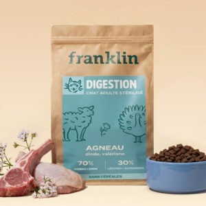 Croquettes chat adulte stérilisé digestion agneau valeriane