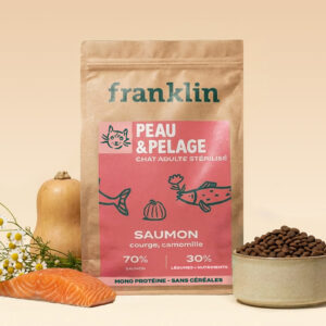 Croquettes Franklin chat saumon courge camomille digestion sensible