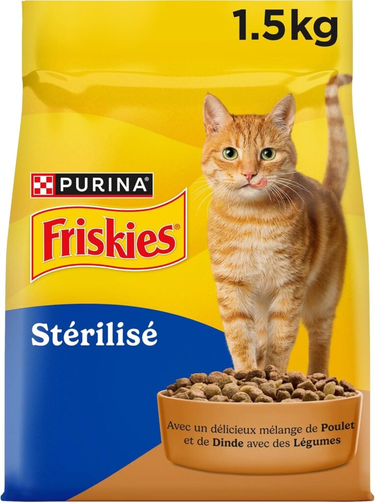 Aliment complet pour chats adultes stérilisés à la dinde, au poulet et aux légumes