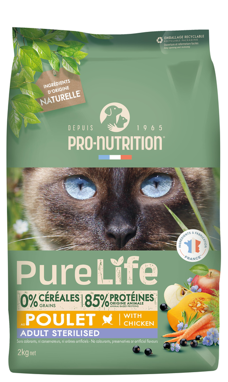 Pro-nutrition pure life chat stérilisé poulet