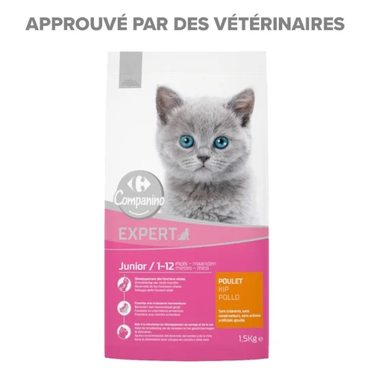 Croquettes pour chat junior poulet