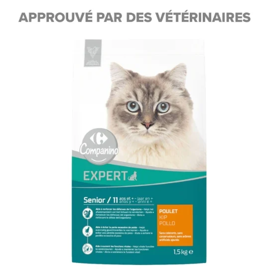 Croquettes pour chat sénior poulet expert