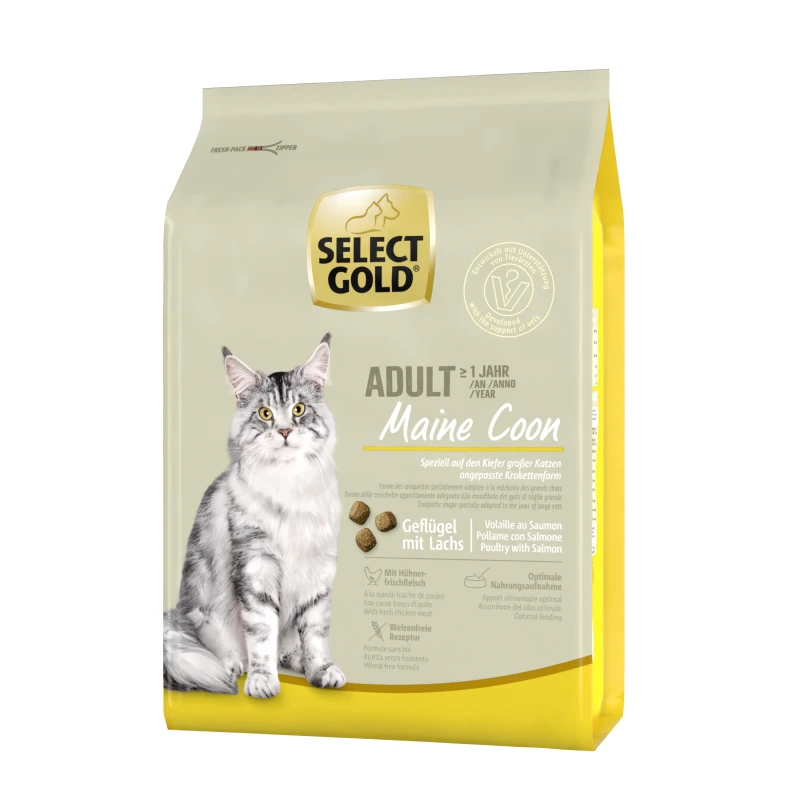 Maine coon croquettes chat adulte volaille & saumon