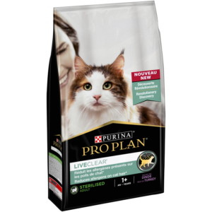 Croquettes liveclear +1 stérilisé dinde pour chat