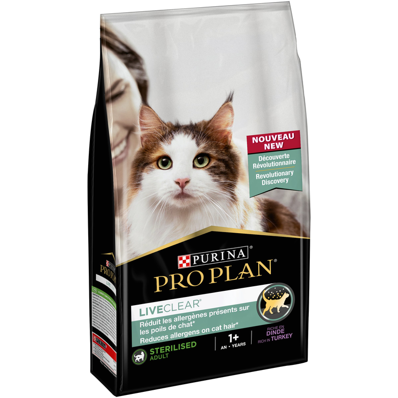 Croquettes liveclear +1 stérilisé dinde pour chat