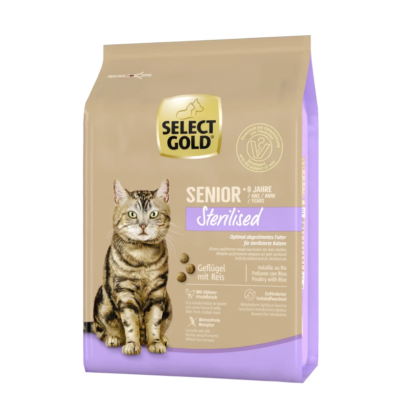 Select gold sterilised croquettes chat senior volaille & riz