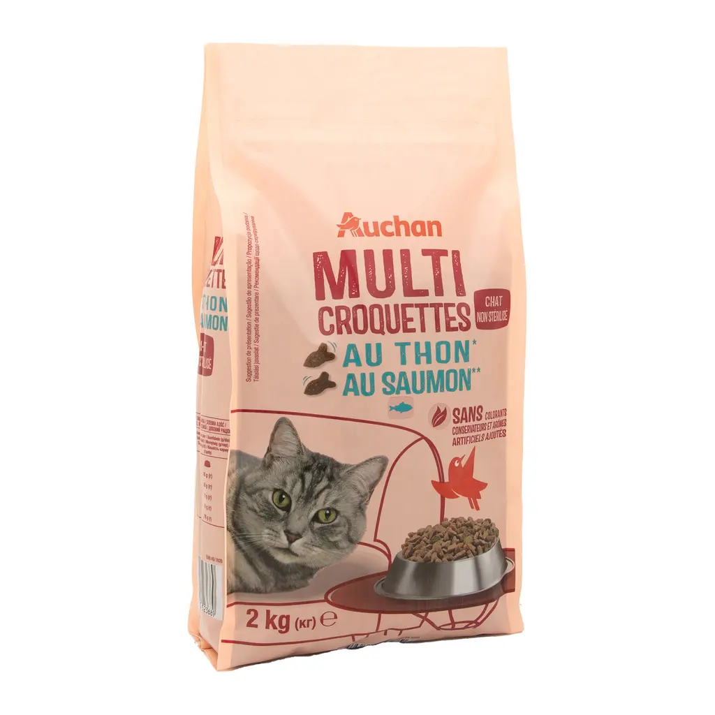 Multi croquettes au thon et saumon pour chat non stérilisé