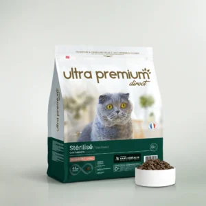 Ultra Premium Direct - Croquettes chat saumon sans céréales pour chat stérilisé